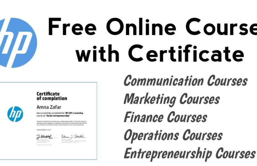 HP Free Online Courses with Free Certificates