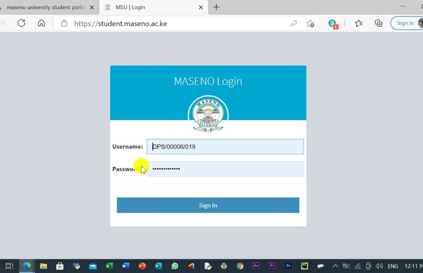 Maseno University Student Portal