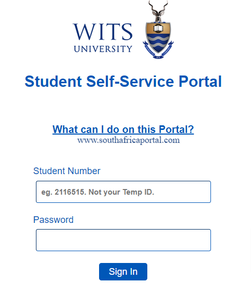 University of the Witwatersrand Student Portal